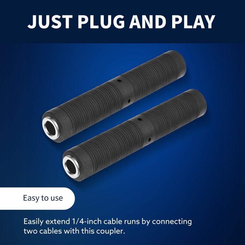 Devinal 1/4 Inch TRS/TS Female to Female Coupler, 6.35mm Jack Stereo Adapter Joiner, Gender Changer Connectors - 4 Pack - Image 5